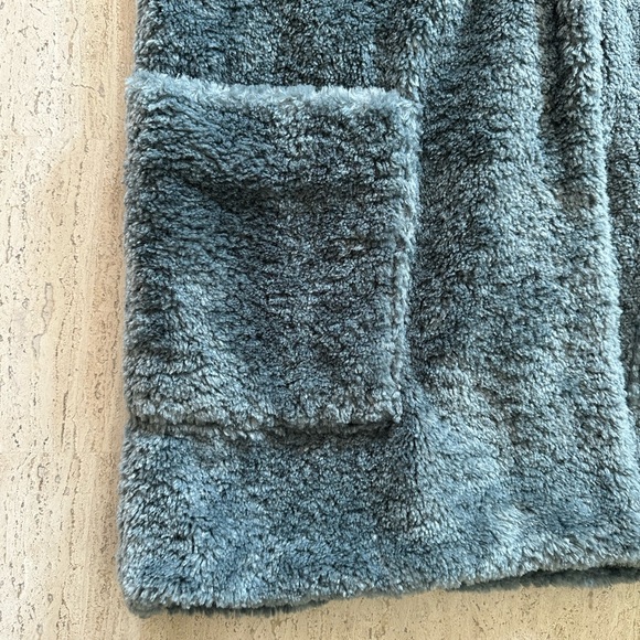 Anthropologie Maeve Lisanne Oversized Faux Fur Coat, Sky Blue - Picture 10 of 15